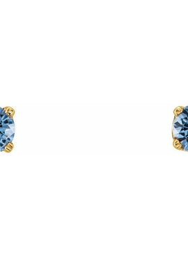 14K White Gold Imitation Mozambique Garnet Youth Earrings