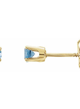 14K White Gold Imitation Mozambique Garnet Youth Earrings