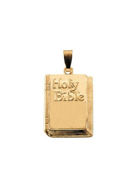 14K Yellow Gold 26.2x13 mm Bible Pendant