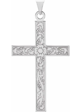 14K Rose Gold 49.1x25 mm Cross Pendant
