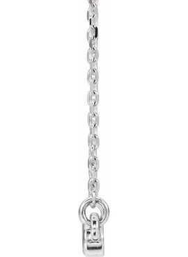 14K White Gold Circle Bar 16