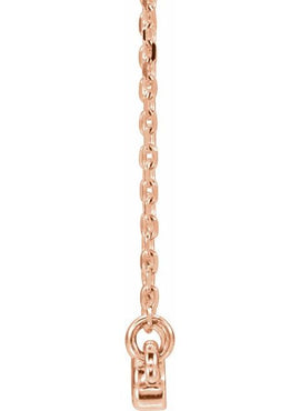 14K White Gold Circle Bar 16