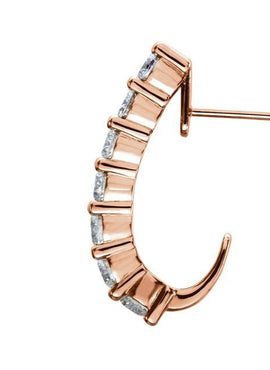 14K White Gold 1 1/4 CTW Natural Diamond J-Hoop Earrings