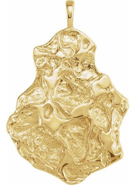10K Yellow Gold Nugget Pendant