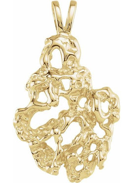 14K Yellow Gold Nugget Pendant