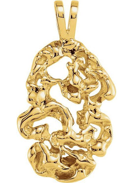 14K Yellow Gold Nugget Pendant
