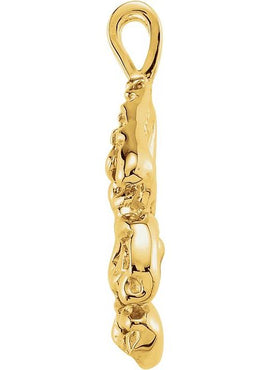 14K Yellow Gold Nugget Pendant