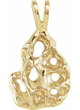 18K Yellow Gold Nugget Pendant
