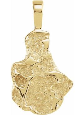 10K Yellow Gold Nugget Pendant