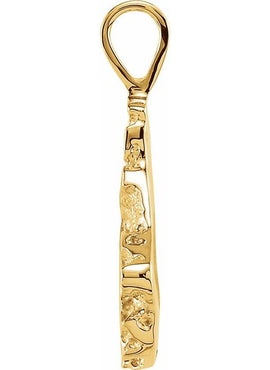10K Yellow Gold Nugget Pendant