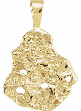 18K Yellow Gold Nugget Pendant