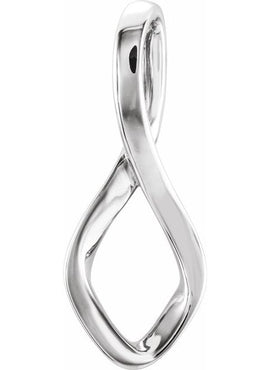 14K White Gold Freeform Pendant