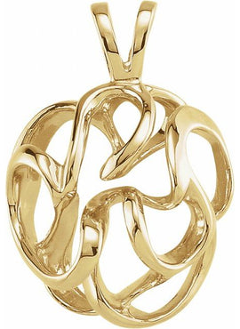 18K Yellow Gold Freeform Pendant