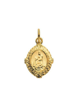 14K Yellow Gold 12x9 mm Caridad del Cobre Medal