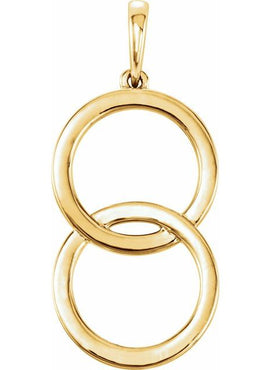 14K White Gold Interlocking Circle Pendant