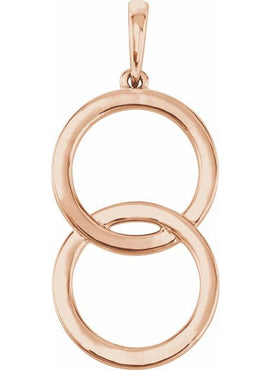 14K White Gold Interlocking Circle Pendant