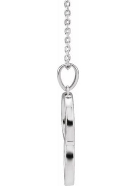 14K White Gold Interlocking Circle Pendant