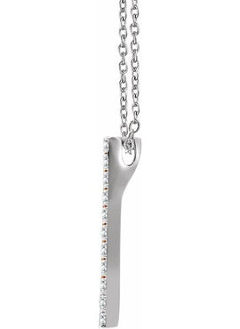 14K White Gold 1/3 CTW Natural Diamond Rectangle 16-18