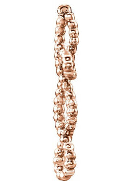 14K White Gold Beaded Cross Pendant