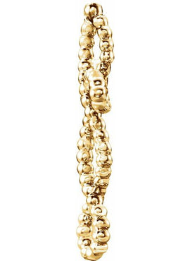 14K White Gold Beaded Cross Pendant