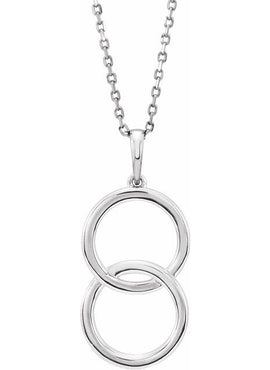 14K White Gold Interlocking Circle Pendant