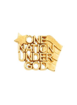 14K Yellow Gold One Nation Under God Lapel Pin