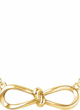 14K White Gold Bow 16-18