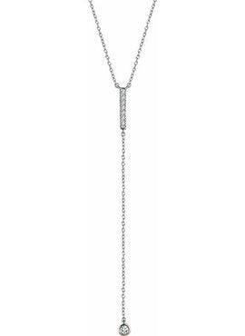 14K Yellow Gold 1/8 CTW Natural Diamond Bar 16-18