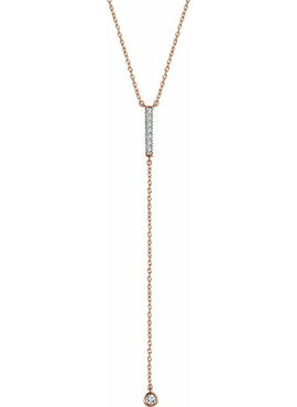 14K Yellow Gold 1/8 CTW Natural Diamond Bar 16-18