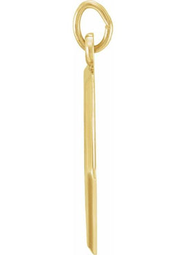 14K Yellow Gold Engravable Red Enamel Medical Identification Pendant