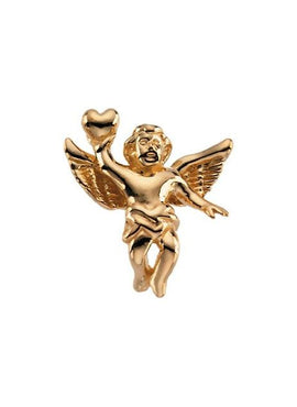 14K Yellow Gold Cherub Angel Lapel Pin