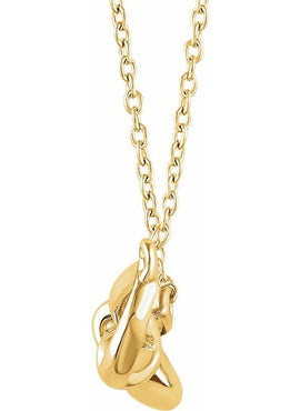14K White Gold Bow 16-18