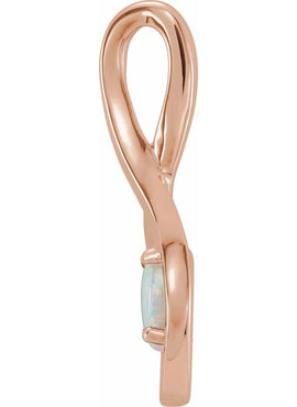 14K White Gold Natural White Opal Pendant