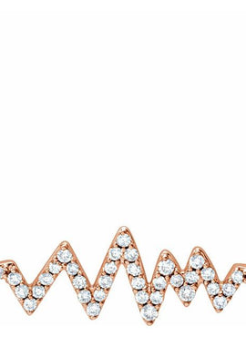 14K Yellow Gold 1/6 CTW Natural Diamond Heartbeat 16-18