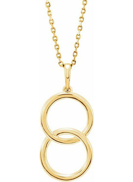 14K White Gold Interlocking Circle Pendant