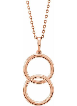 14K White Gold Interlocking Circle Pendant