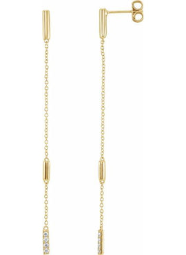 14K Yellow Gold 1/10 CTW Natural Diamond Chain Earrings