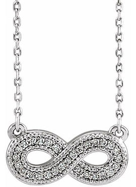 14K White Gold .06 CTW Natural Diamond Infinity-Inspired 16-18