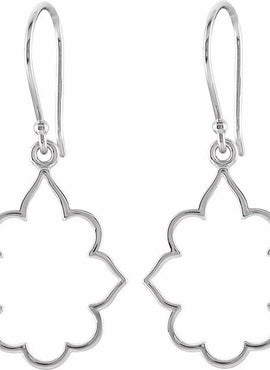 14K White Gold Decorative Earrings