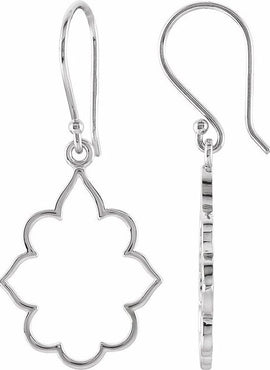 14K White Gold Decorative Earrings