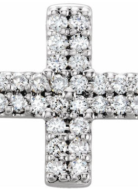 14K White Gold .07 CTW Natural Diamond Cross Pendant