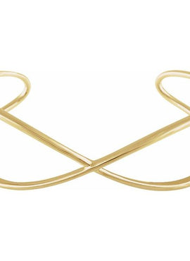 14K Yellow Gold Criss-Cross Cuff 7