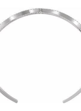 14K White Gold 3/4 CTW Natural Diamond Cuff 6
