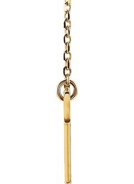 14K White Gold Engravable Sideways Cross 16-18