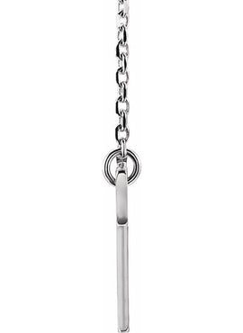 14K White Gold Engravable Sideways Cross 16-18