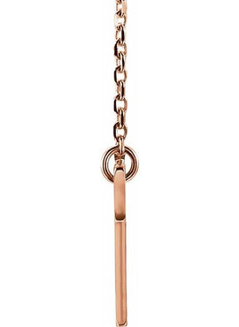 14K White Gold Engravable Sideways Cross 16-18