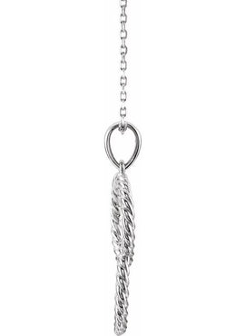 14K White Gold Interlocking Circle 16-18