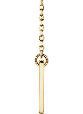 14K White Gold Engravable Pierced Cross Bar 16-18