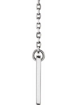 14K White Gold Engravable Pierced Cross Bar 16-18