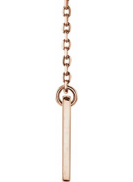14K White Gold Engravable Pierced Cross Bar 16-18